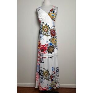 Womens Paisley Floral Maxi Dress 8 Beach Boho Babydoll Festival Sun Dress Resort